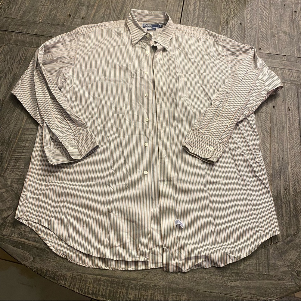 Polo Ralph Lauren striped Red white and Blue Button‎ down shirt size 16-33